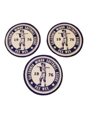 Caladonia Minor Softball Patches 1976 Lot  3 Ontario Unused Sports Badges Canada